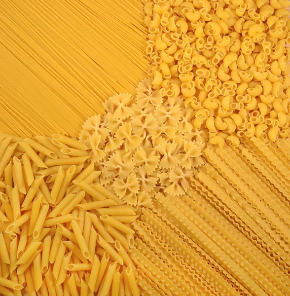 Assortimento di pasta italiana cruda come sfondo — Foto Stock