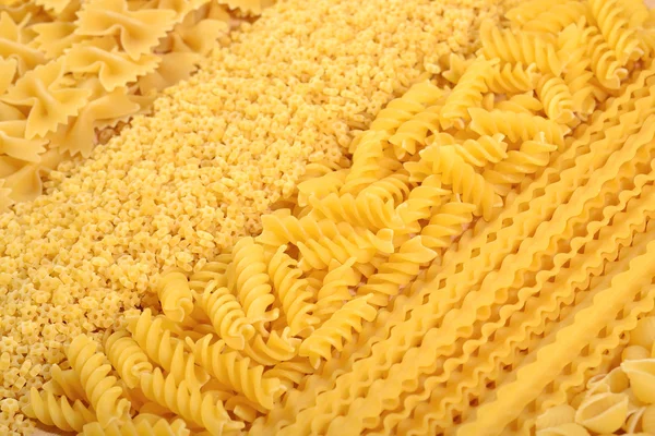 Surtido de pasta italiana cruda de cerca — Foto de Stock