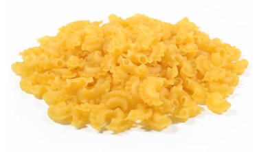 Bir beyaz pişmemiş makarna çeşitleri yığını