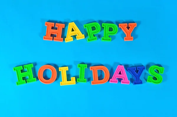 Prettige feestdagen kleurrijke tekst — Stockfoto