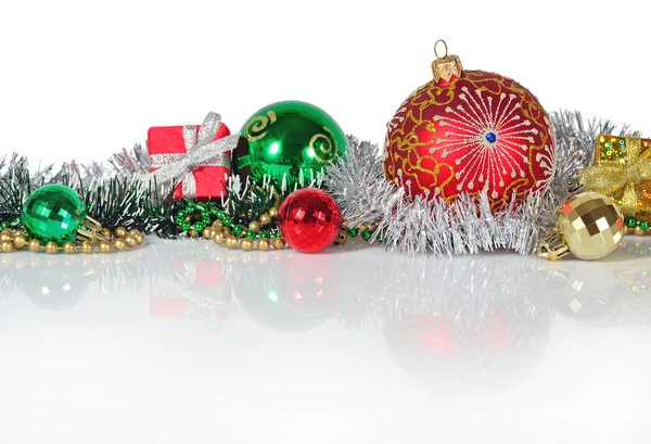 Christmas decorations on a white — Stock Photo, Image