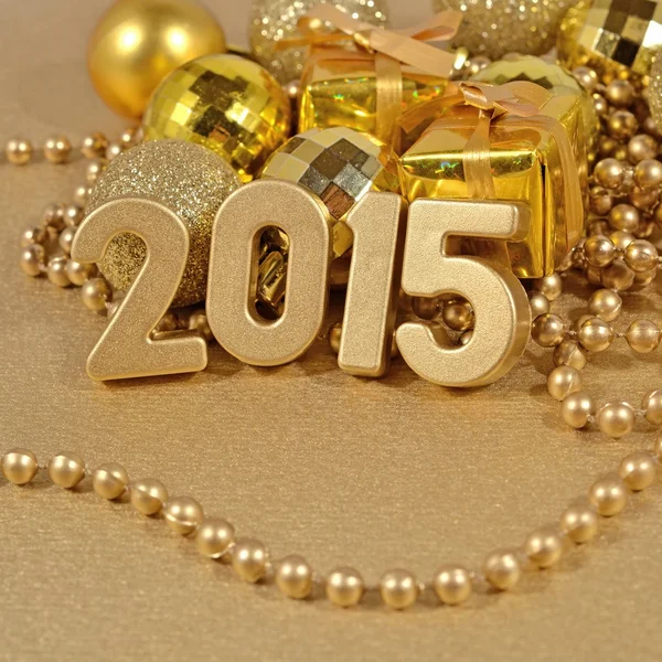 2015 year golden figures — Stock Photo, Image