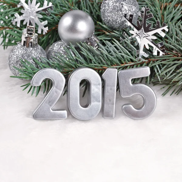 2015 year silver figures — Stock Photo, Image