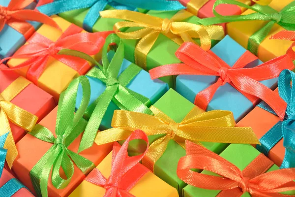 Top view of colorful gifts