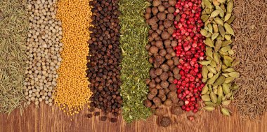 arka planı farklı baharatlar