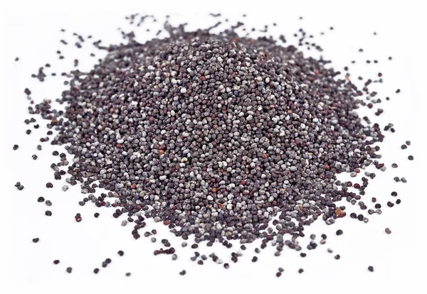 Heap of poppy seeds on a white — Stock Photo, Image