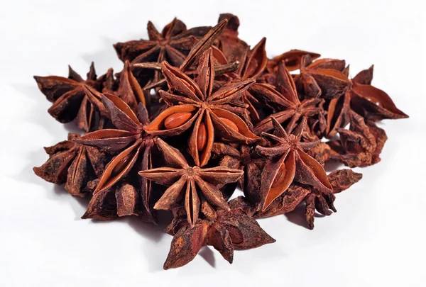 Heap of star anise on a white — Stock Photo, Image