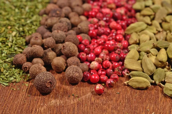 Heap of various kinds of dry spices — Stock Photo, Image