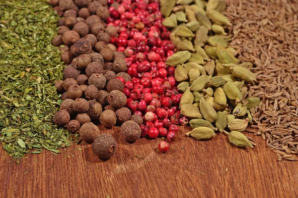 Heap of different dry spices — Stock Photo, Image