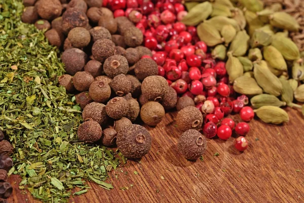 Heap of various kinds of dry spices — Stock Photo, Image