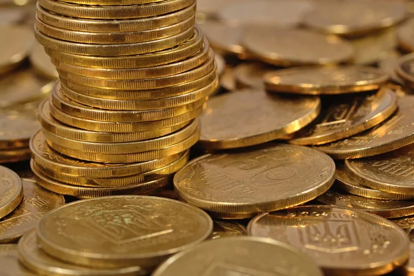 Heap of Ukrainian coins — Stock Photo, Image