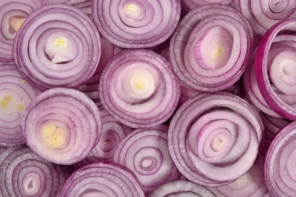 Fondo de rodajas de cebolla roja — Foto de Stock