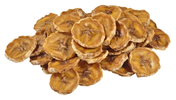 Heap of dried bananas on a white — Stock Photo, Image