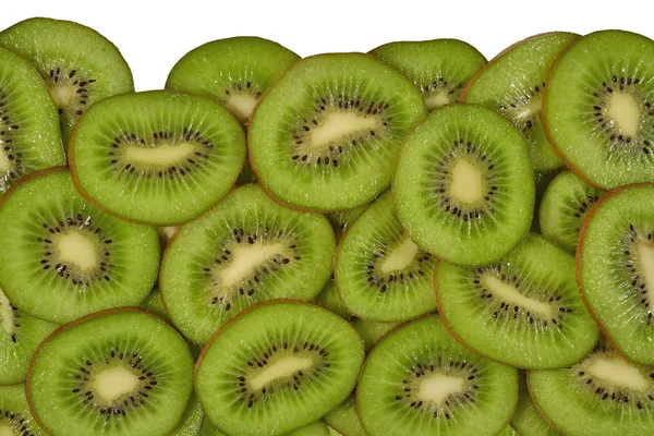 Hoop voor kiwi segmenten op een wit — Stockfoto