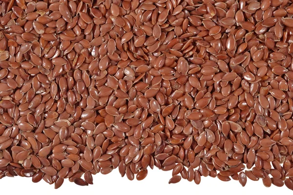 Heap of linseed on a white — Stock Photo, Image