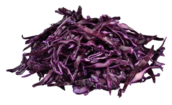 Heap of sliced red cabbage on a white — Stock Photo, Image
