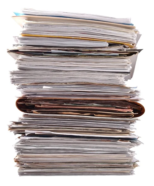 Stack of old magazines on a white — Stock Photo, Image