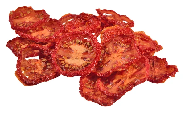 Montón de tomates secos en un blanco — Foto de Stock