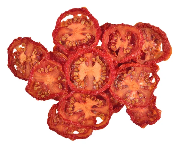 Halda sušených rajčat na bílé — Stock fotografie