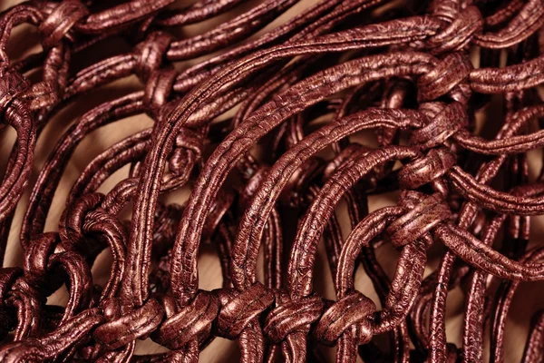 Macrame leather belts  close up — Stock Photo, Image