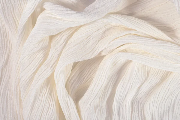 Crumpled white fabric close up — Stock Photo, Image