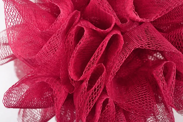 Red crumpled tulle close up — Stock Photo, Image