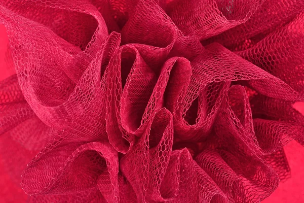 Red crumpled tulle — Stock Photo, Image