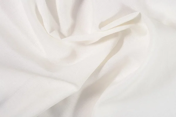 Crumpled white fabric background — Stock Photo, Image