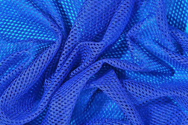 Blue crumpled nonwoven fabric background — Stock Photo, Image