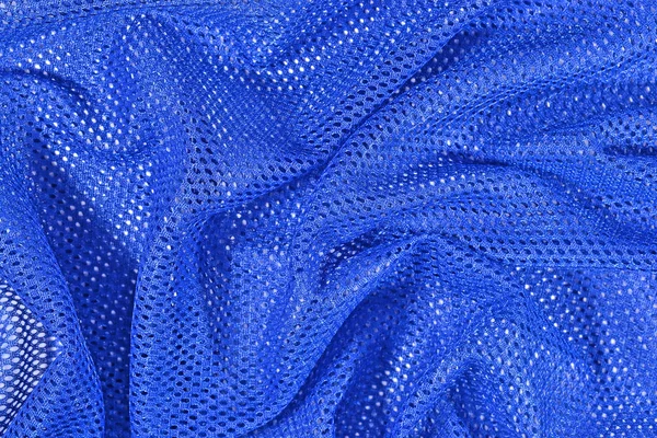 Blue crumpled nonwoven fabric background — Stock Photo, Image