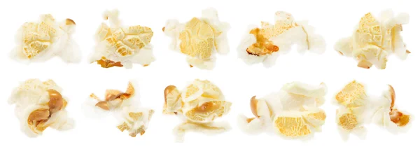 Set of fresh popcorn on a white — Stock Photo, Image