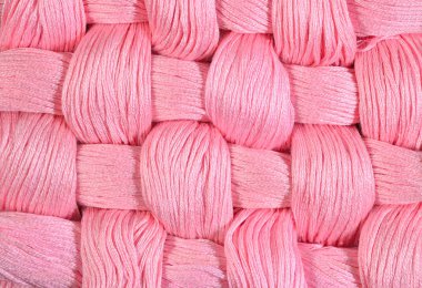 Pembe bükülmüş skeins ipi arka plan doku olarak
