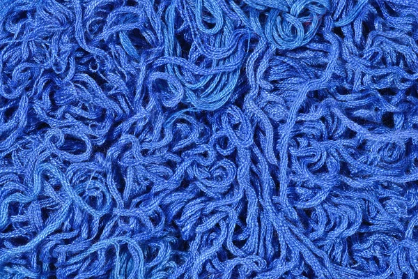Blue embroidery floss as background texture — Stock Photo, Image
