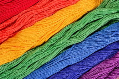 Arka plan doku olarak ipi renkli skeins 