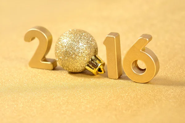 2016 year golden figures — Stock Photo, Image