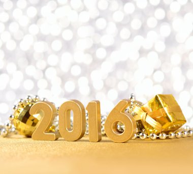 2016 yıl altın rakamlar ve Noel süsleri