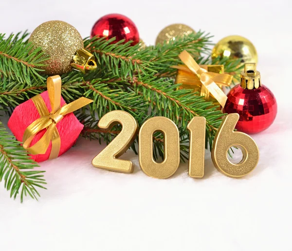 2016 yıl altın rakamlar ve Noel süsleri