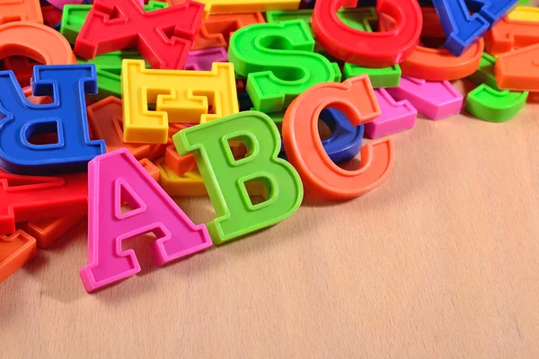 Colored plastic alphabet letters ABC — Stock Photo, Image