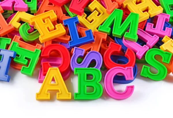 Πλαστικά χρωματιστά αλφάβητο επιστολές abc — Φωτογραφία Αρχείου