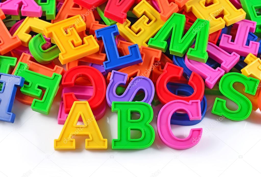 Plastic colored alphabet letters ABC