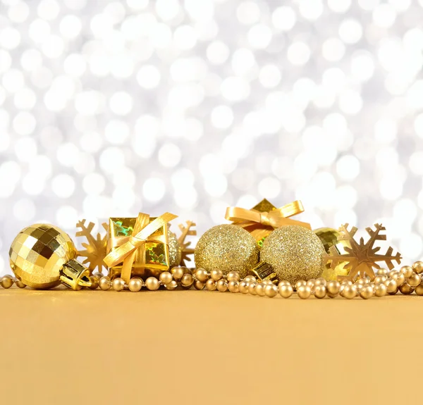 Golden Christmas decorations — Stock Photo, Image