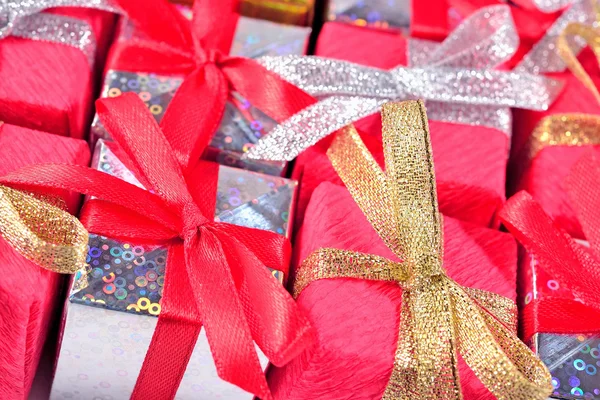 Colorful gifts as background — Stock Photo, Image