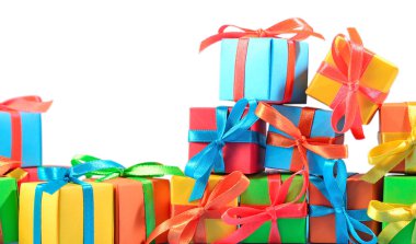 Bir beyaz renkli hediyeler yakın çekim