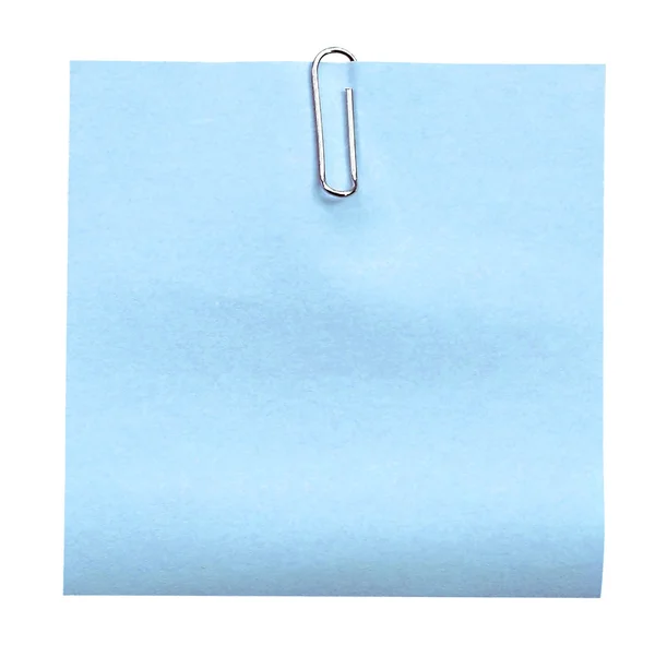 Paper notes with clip isolated on white (clipping path) — Stock Photo, Image