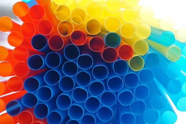 Colorful drinking straws close-up background — Stock Photo, Image