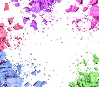 Kalıcı makyaj renk çerçeve beyaz arka plan üzerinde