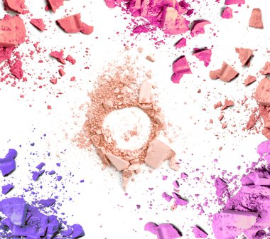 Kalıcı makyaj renk çerçeve beyaz arka plan üzerinde