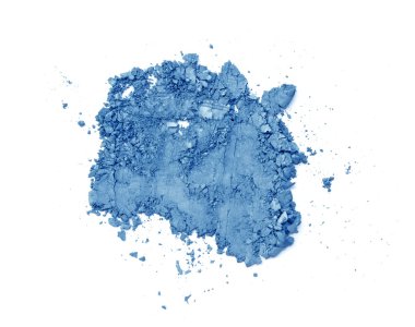 Crushed makeup on white background. The eye shadows.