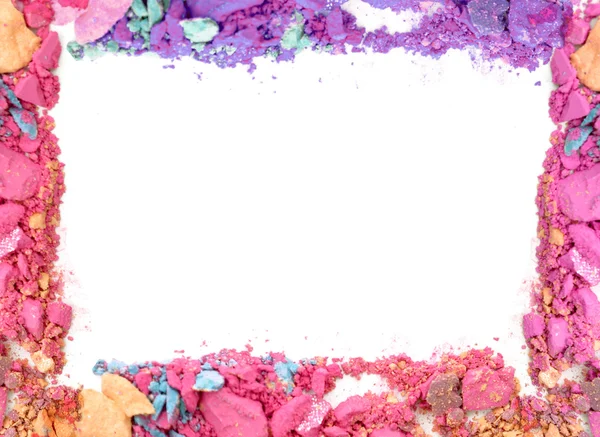 Make-up färg ram på vit bakgrund — Stockfoto