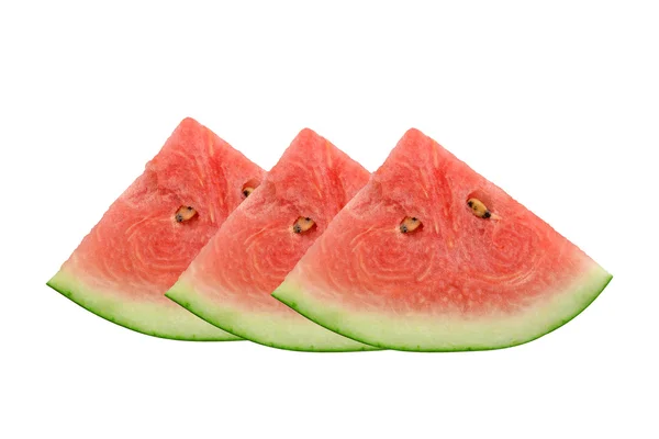 Skivad vattenmelon, isolerad på vit bakgrund. — Stockfoto